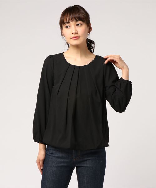 TRUDEA(トルディア)の「シャドーストライプタックバルーンブラウス ◇通勤 OL 出張 オフィス ビジネス オンスタイル◇(シャツ/ブラウス・レディース・ピンク/ベージュ/グレー/ホワイト/ブラック・LARGE/MEDIUM)」の4枚目の写真