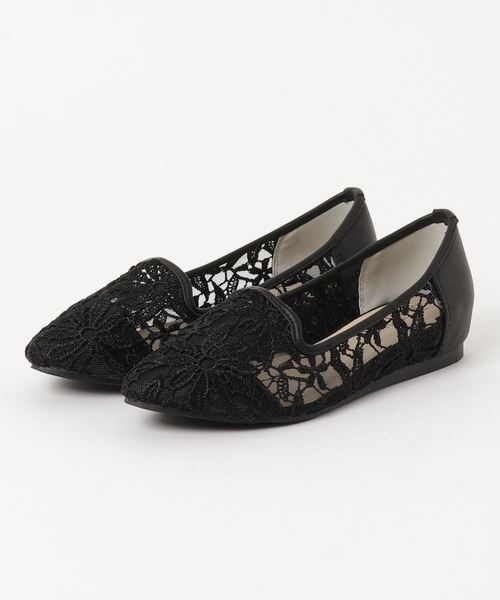 KOBE LETTUCE（コウベレタス）の「レースポインテッドトゥフラットパンプス（パンプス・レディース・ホワイト/ブラック/ピンク・M/S/L）」の8枚目の写真