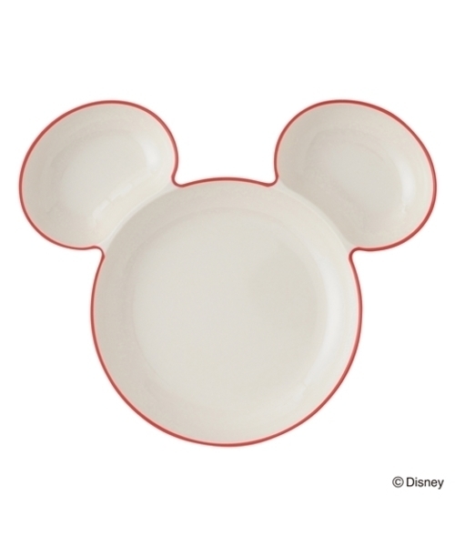 Francfranc(フランフラン)の「ディズニー ミッキー メラミンセパレートプレート リム アイボリーxレッド(キッチンツール・レディース・マルチ・FREE)」の1枚目の写真
