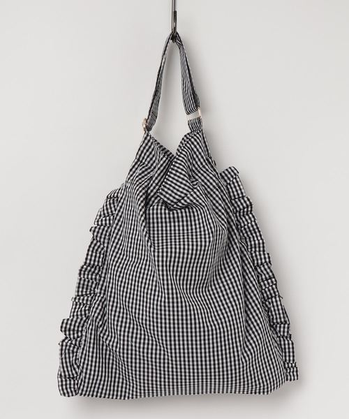 axes femme（アクシーズファム）の「フリル巾着トートバッグ（トートバッグ・レディース・ネイビー/ピンク/ブラック・MEDIUM）」の4枚目の写真