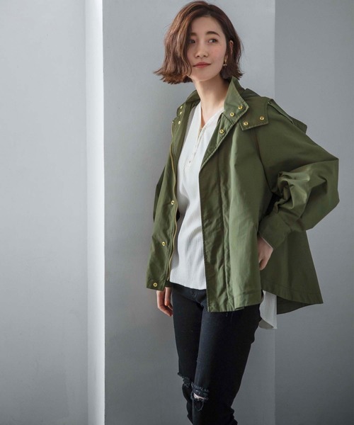 GeeRA（ジーラ）の「ライナー付フレアーマウンテンパーカー（マウンテンパーカー・レディース・ベージュ/ネイビー/カーキ・MEDIUM/LARGE/X-LARGE）」の8枚目の写真