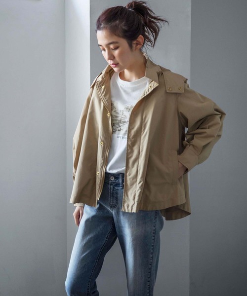 GeeRA（ジーラ）の「ライナー付フレアーマウンテンパーカー（マウンテンパーカー・レディース・ベージュ/ネイビー/カーキ・MEDIUM/LARGE/X-LARGE）」の4枚目の写真