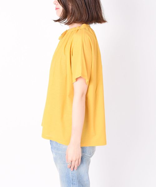 liflattie ships（リフラティ シップス）の「liflattie ships:ツイルドレープ2WAYトップス◇（Tシャツ/カットソー・レディース・イエロー/ライトグレー/グリーン/キャメル/ネイビー・MEDIUM/SMALL）」の10枚目の写真