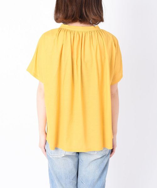 liflattie ships（リフラティ シップス）の「liflattie ships:ツイルドレープ2WAYトップス◇（Tシャツ/カットソー・レディース・イエロー/ライトグレー/グリーン/キャメル/ネイビー・MEDIUM/SMALL）」の11枚目の写真