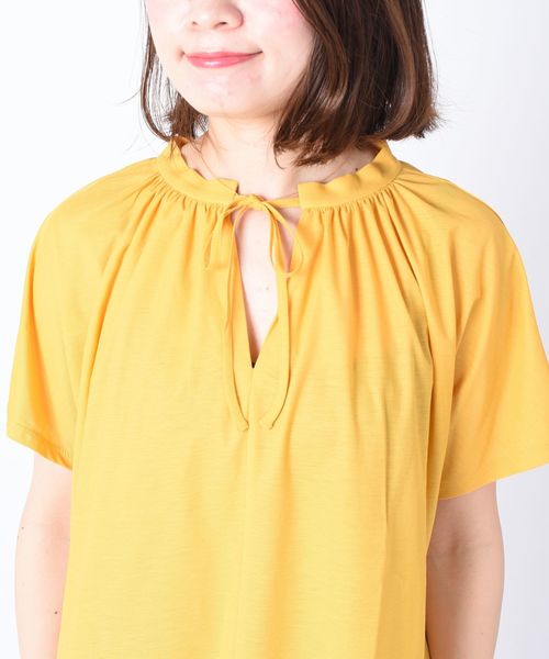 liflattie ships（リフラティ シップス）の「liflattie ships:ツイルドレープ2WAYトップス◇（Tシャツ/カットソー・レディース・イエロー/ライトグレー/グリーン/キャメル/ネイビー・MEDIUM/SMALL）」の12枚目の写真