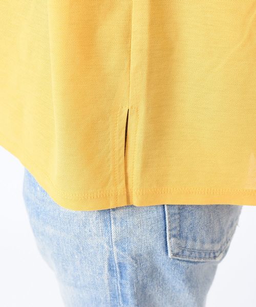 liflattie ships（リフラティ シップス）の「liflattie ships:ツイルドレープ2WAYトップス◇（Tシャツ/カットソー・レディース・イエロー/ライトグレー/グリーン/キャメル/ネイビー・MEDIUM/SMALL）」の14枚目の写真