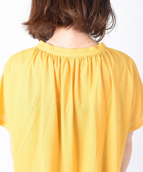 liflattie ships（リフラティ シップス）の「liflattie ships:ツイルドレープ2WAYトップス◇（Tシャツ/カットソー・レディース・イエロー/ライトグレー/グリーン/キャメル/ネイビー・MEDIUM/SMALL）」の15枚目の写真