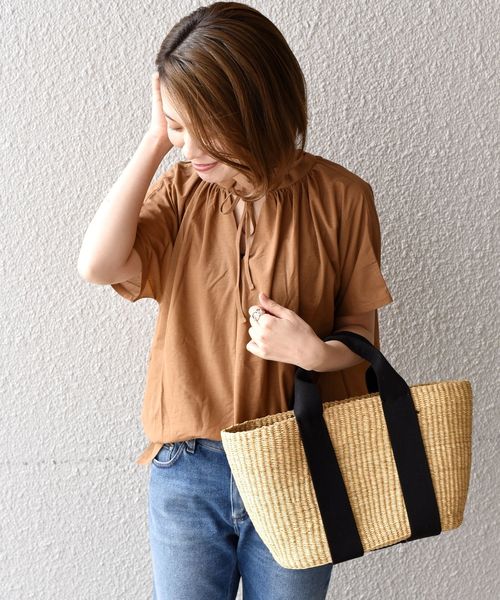 liflattie ships（リフラティ シップス）の「liflattie ships:ツイルドレープ2WAYトップス◇（Tシャツ/カットソー・レディース・イエロー/ライトグレー/グリーン/キャメル/ネイビー・MEDIUM/SMALL）」の19枚目の写真