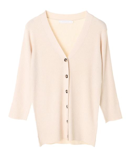 AMERICAN HOLIC（アメリカンホリック）の「・リブVネックカーディガン＊（カーディガン/ボレロ・レディース・ネイビー/グリーン/ピンク/モカ/その他7/ブラック/イエロー/ライトベージュ・M/L）」の11枚目の写真