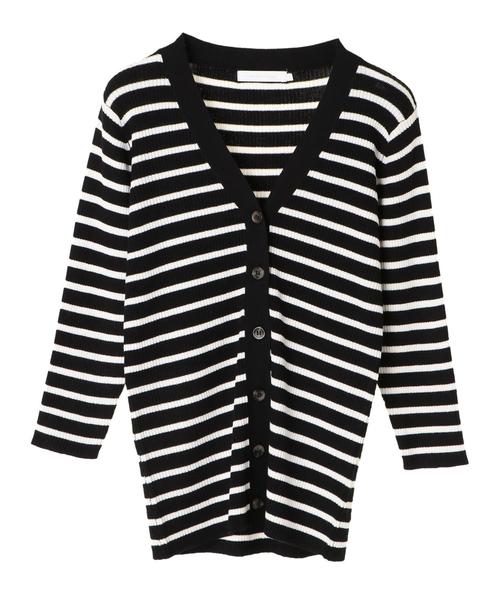 AMERICAN HOLIC（アメリカンホリック）の「・リブVネックカーディガン＊（カーディガン/ボレロ・レディース・ネイビー/グリーン/ピンク/モカ/その他7/ブラック/イエロー/ライトベージュ・M/L）」の16枚目の写真