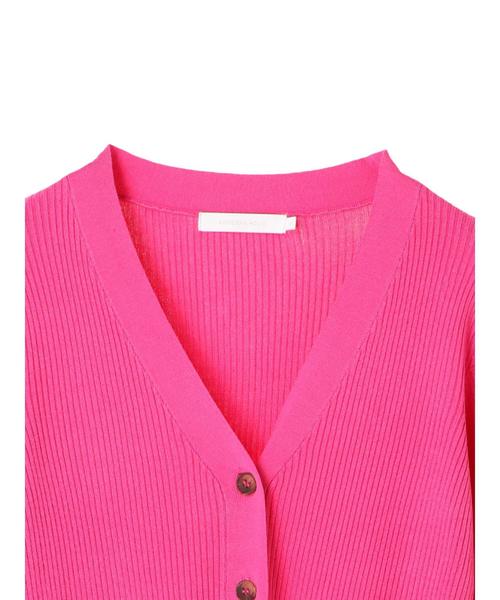 AMERICAN HOLIC（アメリカンホリック）の「・リブVネックカーディガン＊（カーディガン/ボレロ・レディース・ネイビー/グリーン/ピンク/モカ/その他7/ブラック/イエロー/ライトベージュ・M/L）」の22枚目の写真