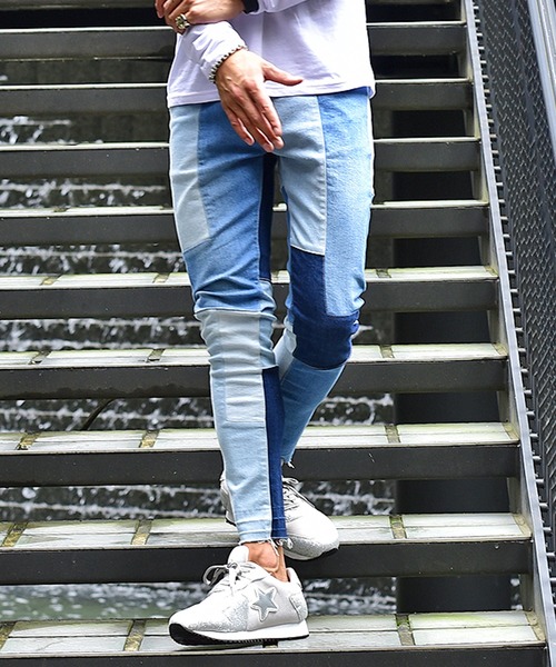 JOKER(ジョーカー)の「【JOKER】パッチワークスキニーデニムパンツ メンズ(デニムパンツ・メンズ・ブラック/ブルー・S/M/L)」の16枚目の写真