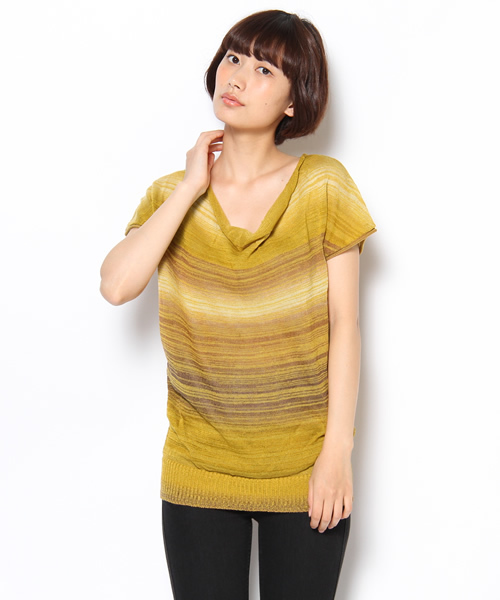 JOURNAL STANDARD relume(ジャーナルスタンダード レリューム)の「スペースダイ ドレープショートスリーブプルオーバー(ニット/セーター・レディース・イエロー系その他/レッド系その他/ブルー・FREE)」の1枚目の写真