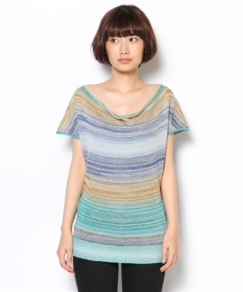JOURNAL STANDARD relume(ジャーナルスタンダード レリューム)の「スペースダイ ドレープショートスリーブプルオーバー(ニット/セーター・レディース・イエロー系その他/レッド系その他/ブルー・FREE)」の4枚目の写真