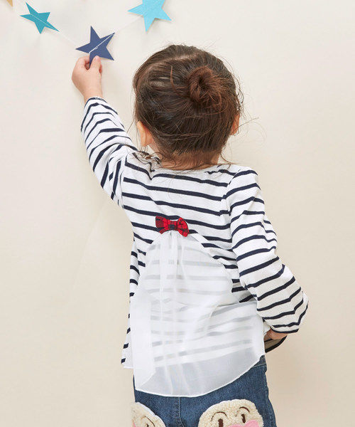 ANPANMAN KIDS COLLECTION(アンパンマンキッズコレクション)の「【アンパンマン】ボアポシェット風 ボーダーバックシャン長袖T(Tシャツ/カットソー・キッズ・ネイビー/レッド・80cm/90cm/100cm/110cm/120cm)」の4枚目の写真