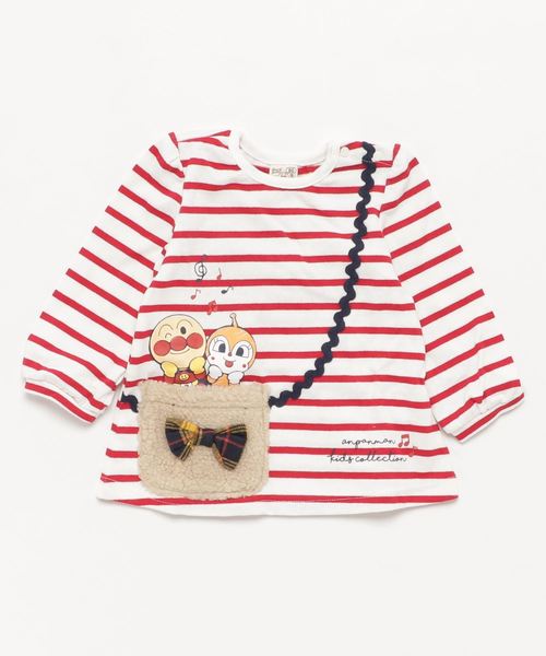 ANPANMAN KIDS COLLECTION(アンパンマンキッズコレクション)の「【アンパンマン】ボアポシェット風 ボーダーバックシャン長袖T(Tシャツ/カットソー・キッズ・ネイビー/レッド・80cm/90cm/100cm/110cm/120cm)」の2枚目の写真