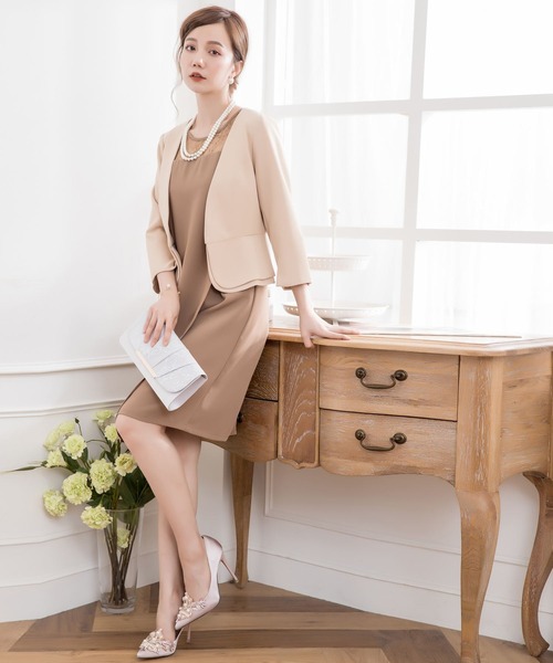 DRESS STAR(ドレス スター)の「ぺプラジャケット風パーティーボレロ(カーディガン/ボレロ・レディース・ベージュ/ブラック/コーラルピンク/ネイビー/グレー/ダークグレー・S/L/XL/XXL/M)」の8枚目の写真