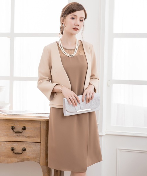 DRESS STAR(ドレス スター)の「ぺプラジャケット風パーティーボレロ(カーディガン/ボレロ・レディース・ベージュ/ブラック/コーラルピンク/ネイビー/グレー/ダークグレー・S/L/XL/XXL/M)」の9枚目の写真