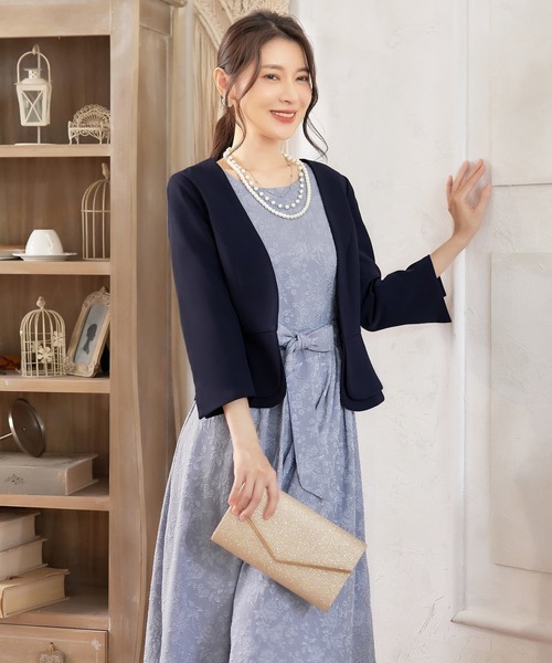 DRESS STAR(ドレス スター)の「ぺプラジャケット風パーティーボレロ(カーディガン/ボレロ・レディース・ベージュ/ブラック/コーラルピンク/ネイビー/グレー/ダークグレー・S/L/XL/XXL/M)」の12枚目の写真