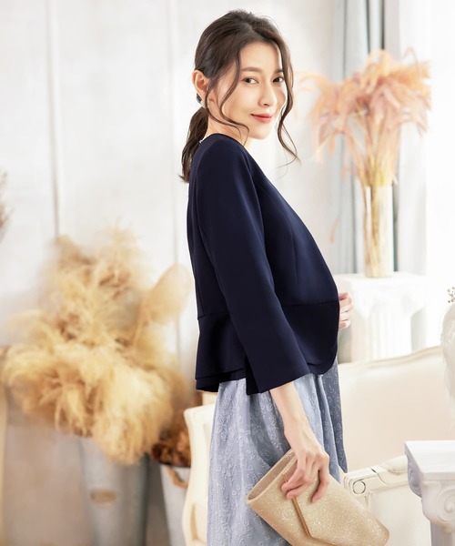 DRESS STAR(ドレス スター)の「ぺプラジャケット風パーティーボレロ(カーディガン/ボレロ・レディース・ベージュ/ブラック/コーラルピンク/ネイビー/グレー/ダークグレー・S/L/XL/XXL/M)」の16枚目の写真