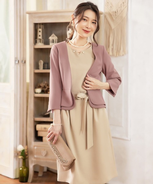 DRESS STAR(ドレス スター)の「ぺプラジャケット風パーティーボレロ(カーディガン/ボレロ・レディース・ベージュ/ブラック/コーラルピンク/ネイビー/グレー/ダークグレー・S/L/XL/XXL/M)」の19枚目の写真