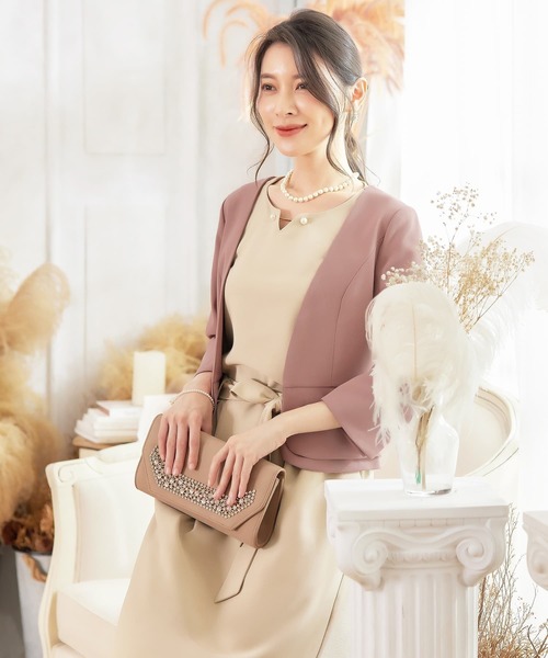 DRESS STAR(ドレス スター)の「ぺプラジャケット風パーティーボレロ(カーディガン/ボレロ・レディース・ベージュ/ブラック/コーラルピンク/ネイビー/グレー/ダークグレー・S/L/XL/XXL/M)」の20枚目の写真
