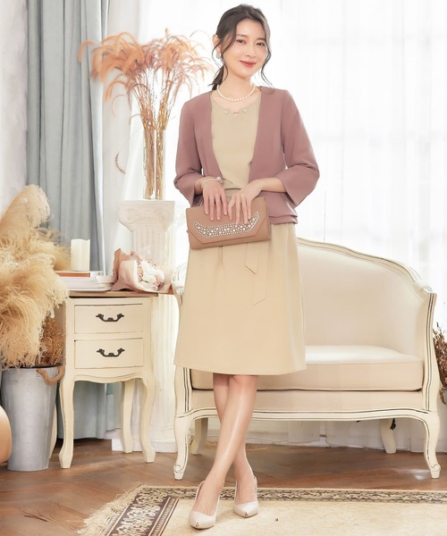 DRESS STAR(ドレス スター)の「ぺプラジャケット風パーティーボレロ(カーディガン/ボレロ・レディース・ベージュ/ブラック/コーラルピンク/ネイビー/グレー/ダークグレー・S/L/XL/XXL/M)」の21枚目の写真