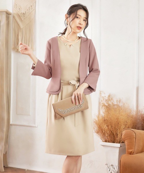 DRESS STAR(ドレス スター)の「ぺプラジャケット風パーティーボレロ(カーディガン/ボレロ・レディース・ベージュ/ブラック/コーラルピンク/ネイビー/グレー/ダークグレー・S/L/XL/XXL/M)」の22枚目の写真
