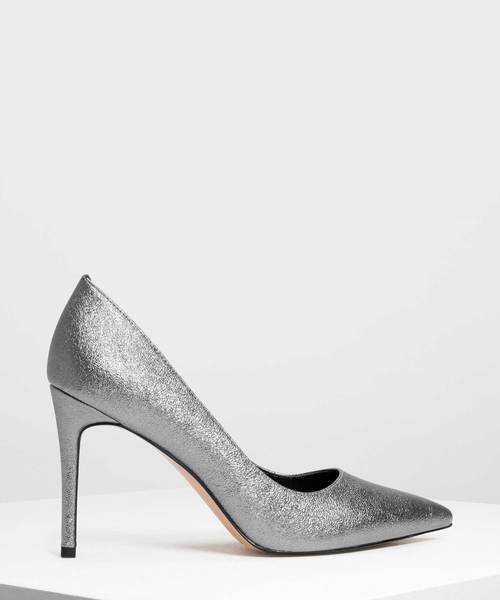 CHARLES & KEITH(チャールズ & キース)の「クラシックポインテッドパンプス / Classic Pointed Pumps(パンプス・レディース・ライトグレー/ブラック/パープル・22.5cm/23cm/23.5cm/24.5cm/25cm)」の1枚目の写真