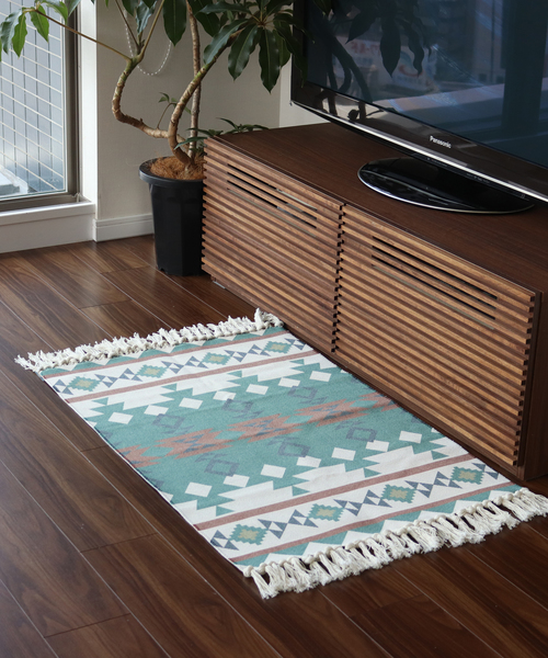 セール】ハンドメイド キリム柄 ラグマット 60x90cm（ラグ