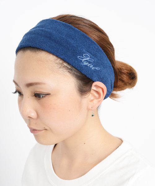X-girl（エックスガール）の「TERRY CLOTH HAIR BAND（ヘアバンド・レディース・ブラック/レッド/ネイビー・ONE SIZE）」の4枚目の写真