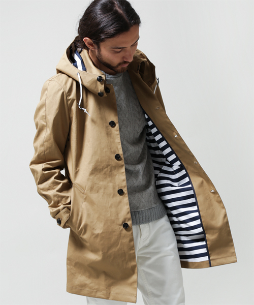 NANO universe（ナノユニバース）の「ボーダー柄ボンディングコート（その他アウター・メンズ・ベージュ/レッド/ブルー/ネイビー/マスタード・LARGE/MEDIUM）」の14枚目の写真