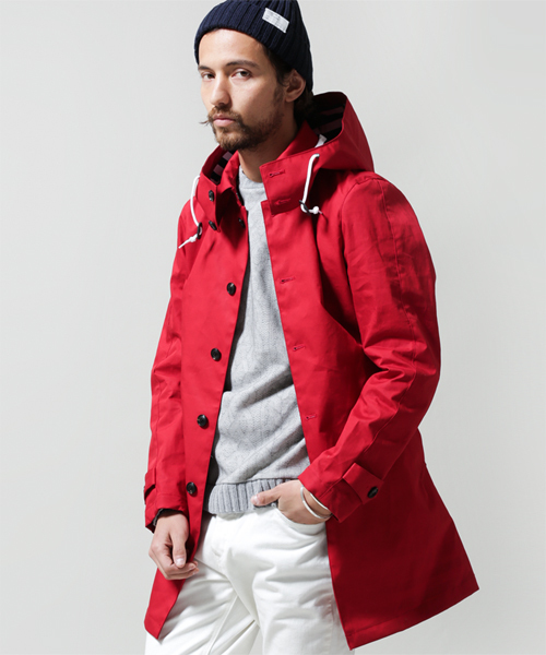 NANO universe（ナノユニバース）の「ボーダー柄ボンディングコート（その他アウター・メンズ・ベージュ/レッド/ブルー/ネイビー/マスタード・LARGE/MEDIUM）」の19枚目の写真