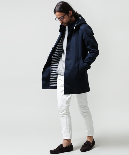 NANO universe（ナノユニバース）の「ボーダー柄ボンディングコート（その他アウター・メンズ・ベージュ/レッド/ブルー/ネイビー/マスタード・LARGE/MEDIUM）」の11枚目の写真