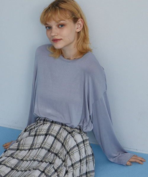 Heather（ヘザー）の「フェミニンムードTユルプルオーバー　　850338（Tシャツ/カットソー・レディース・ブラウン/ピンク/ブルー/ホワイト/ブラック/ベージュ・FREE）」の6枚目の写真