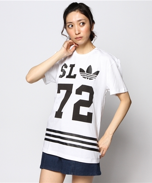 adidas Originals(アディダスオリジナルス)の「アディダス オリジナルス adidas Originals SL 72 TEE(Tシャツ/カットソー・レディース・ホワイト/ブルー・MEDIUM/SMALL)」の2枚目の写真