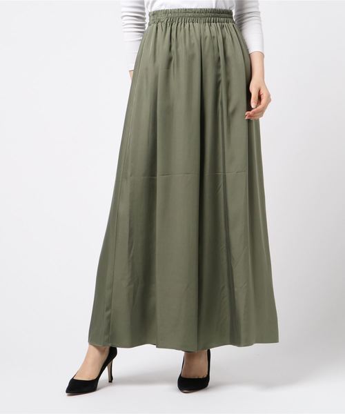three dots(スリードッツ)の「モナコサテン パラッツォ パンツ(その他パンツ・レディース・ネイビー/グリーン系その他/ブルー系その他・S)」の2枚目の写真