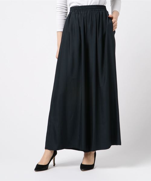 three dots(スリードッツ)の「モナコサテン パラッツォ パンツ(その他パンツ・レディース・ネイビー/グリーン系その他/ブルー系その他・S)」の3枚目の写真