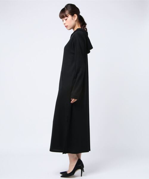 STYLEBLOCK（スタイルブロック）の「起毛天竺サイドスリットパーカーマキシワンピース（ワンピース・レディース・ベージュ/モカ/パープル/ブラック・M）」の5枚目の写真