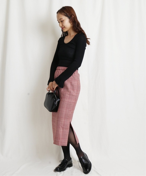 EDIT. FOR LULU(エディットフォールル)の「CARAMEL チェックスカート(スカート・レディース・レッド・X-SMALL/SMALL)」の2枚目の写真