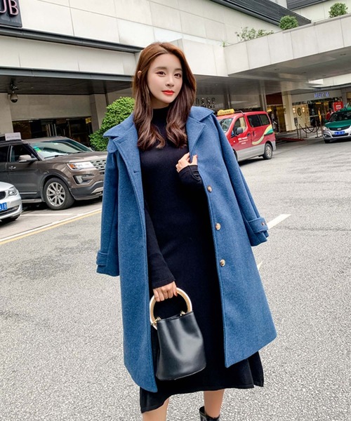 Girly Doll（ガーリードール）の「ハイネックボタン ロングコート