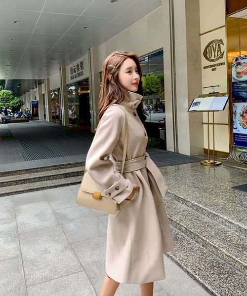 Girly Doll（ガーリードール）の「ハイネックボタン ロングコート