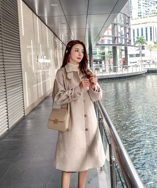 Girly Doll（ガーリードール）の「ハイネックボタン ロングコート