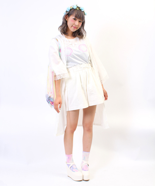 WEGO（ウィゴー）の「WEGO/レースロングガウン（カーディガン/ボレロ・レディース・アイボリー/ネイビー・FREE）」の3枚目の写真