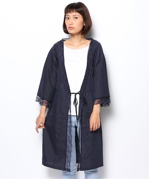 WEGO（ウィゴー）の「WEGO/レースロングガウン（カーディガン/ボレロ・レディース・アイボリー/ネイビー・FREE）」の2枚目の写真