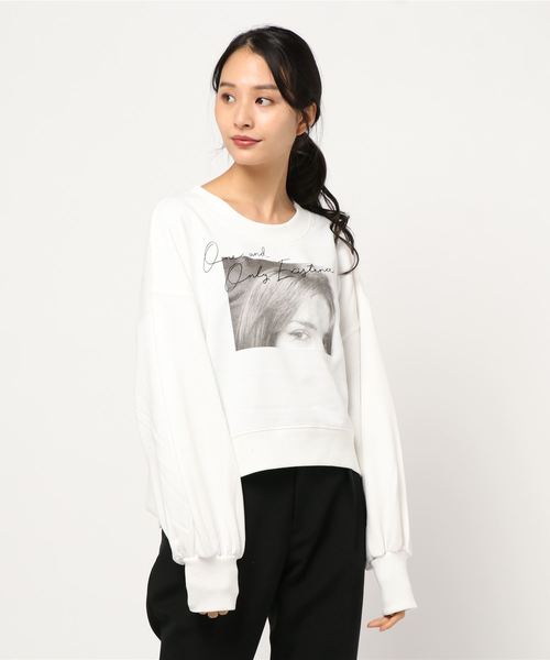 archives（アルシーヴ）の「ボリュームスリーブスウェット（Tシャツ/カットソー・レディース・ベージュ/シルバーグレー/オフホワイト・MEDIUM）」の2枚目の写真