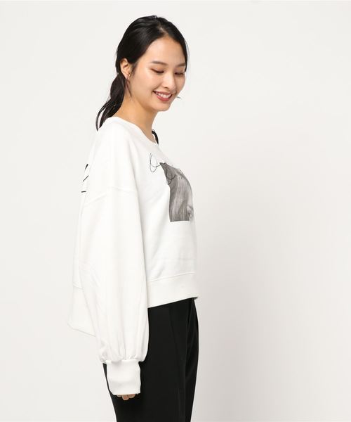 archives（アルシーヴ）の「ボリュームスリーブスウェット（Tシャツ/カットソー・レディース・ベージュ/シルバーグレー/オフホワイト・MEDIUM）」の6枚目の写真