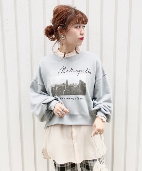 archives（アルシーヴ）の「ボリュームスリーブスウェット（Tシャツ/カットソー・レディース・ベージュ/シルバーグレー/オフホワイト・MEDIUM）」の7枚目の写真