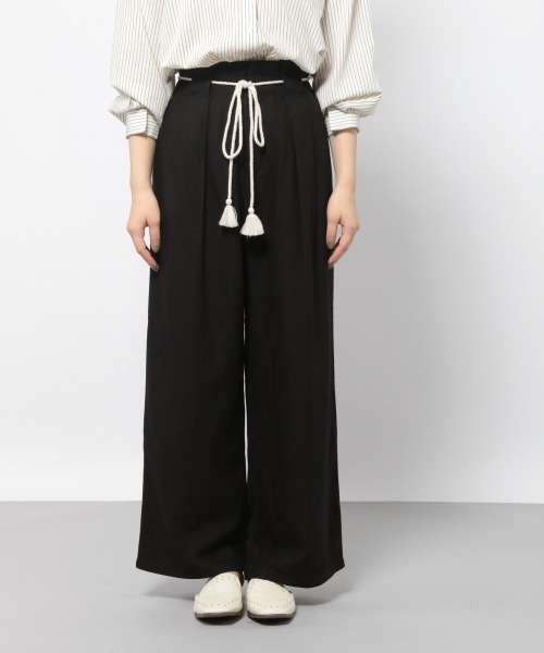 PAGEBOY（ページボーイ）の「フレンチリネンロープベルトパンツ（その他パンツ・レディース・ブラック/オフホワイト/カーキ/グレイッシュベージュ・FREE）」の16枚目の写真