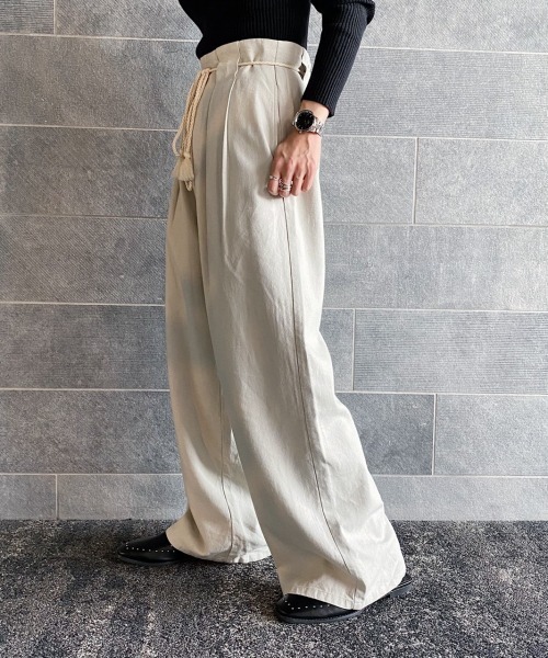 PAGEBOY（ページボーイ）の「フレンチリネンロープベルトパンツ（その他パンツ・レディース・ブラック/オフホワイト/カーキ/グレイッシュベージュ・FREE）」の11枚目の写真